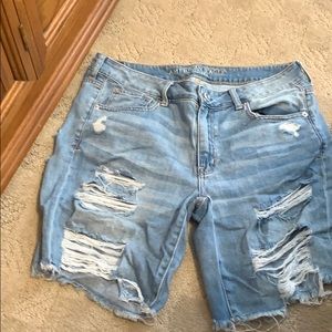 Ripped jean shorts